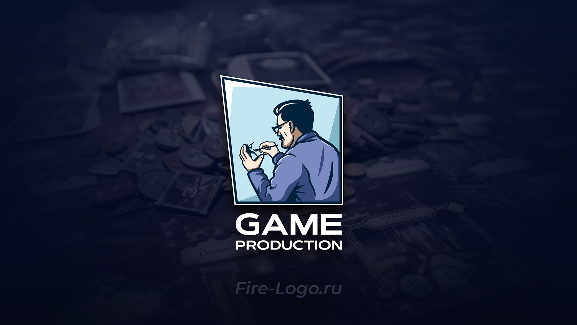 Логотип компании, создающей настольные игры Game Production