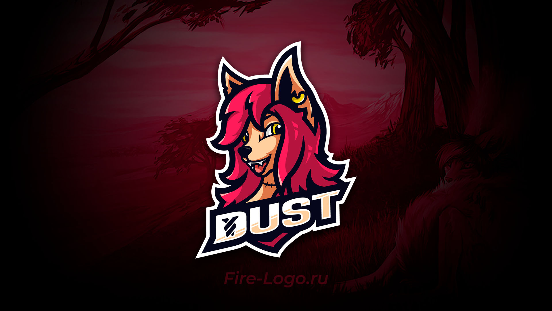 Логотип с фурри маскотом Dust