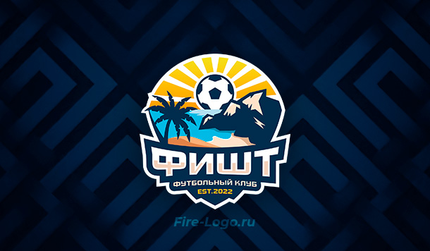 Логотип с футбольным мячом, созданный в Fire-logo.ru