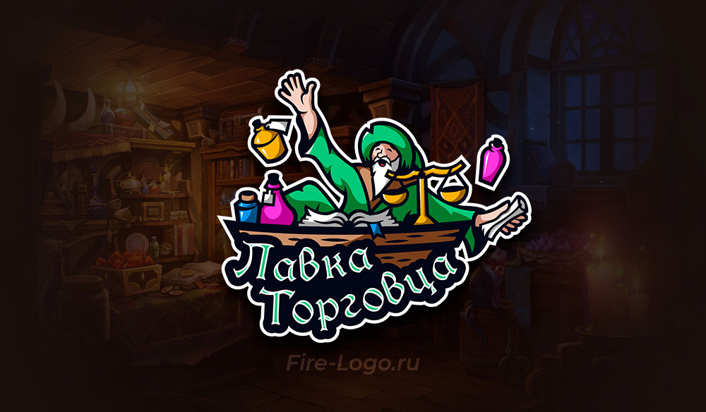 Мультяшный логотип, созданный в Fire-Logo.ru