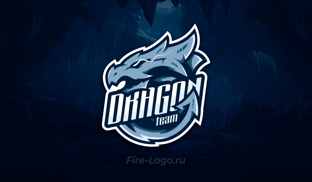 Логотип с драконом, разработанный в Fire-Logo.ru