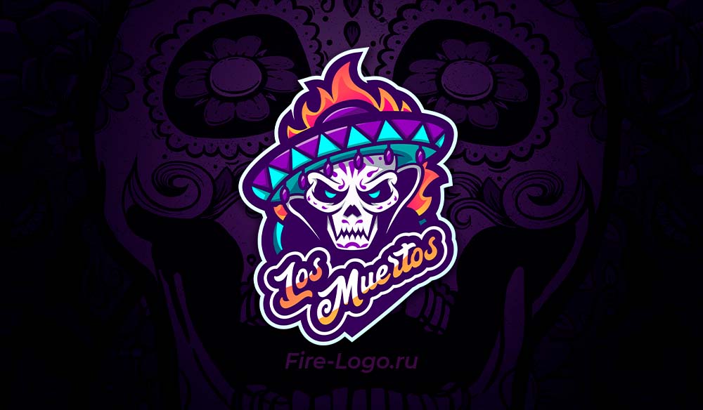 Эмблема с черепом, созданная в Fire-Logo.ru